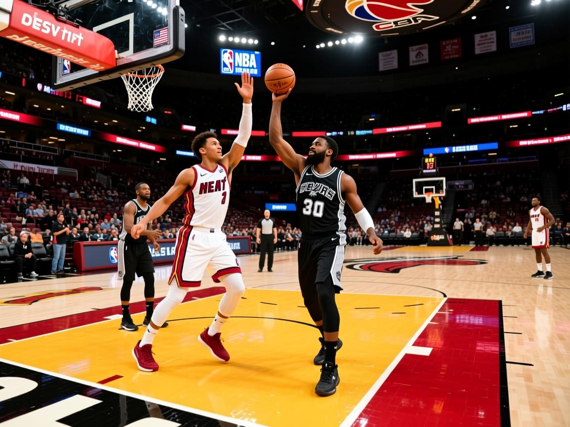 热火队战胜马刺，取得三连胜